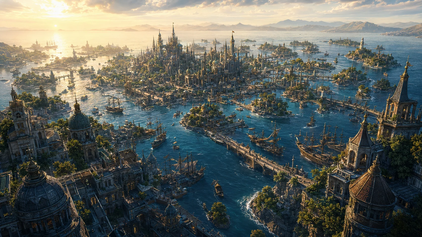Golden Light Over the Harbors