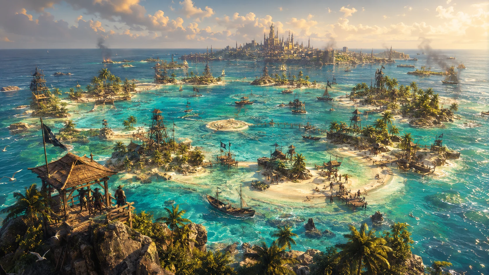 The shallow lagoons