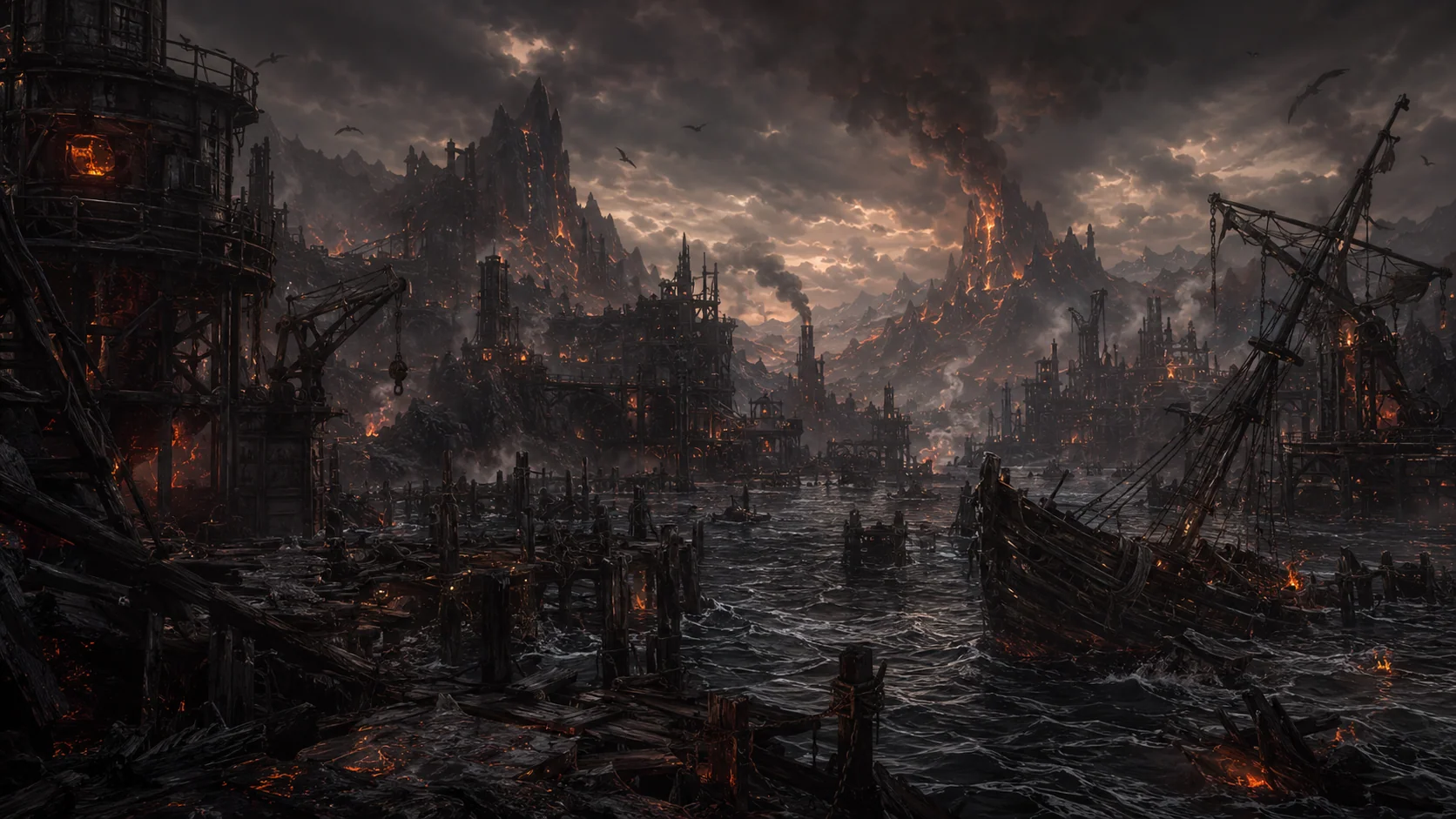 The shipyards in the smoke