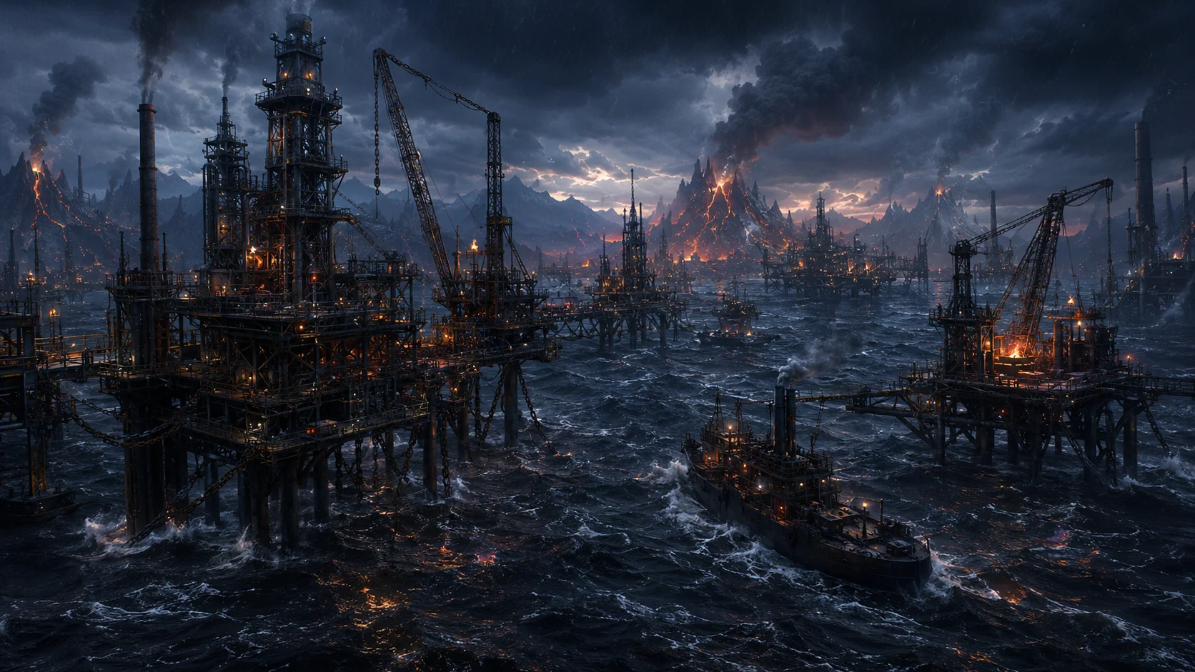 The shipyard at night
