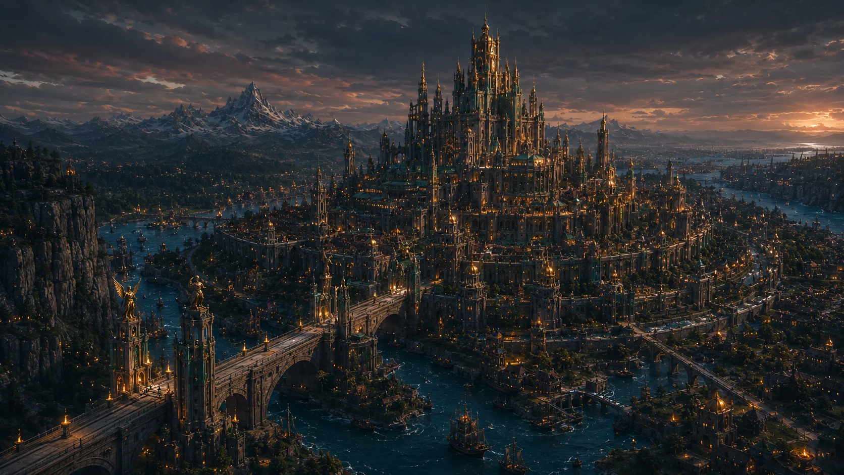Evening Over the Towers