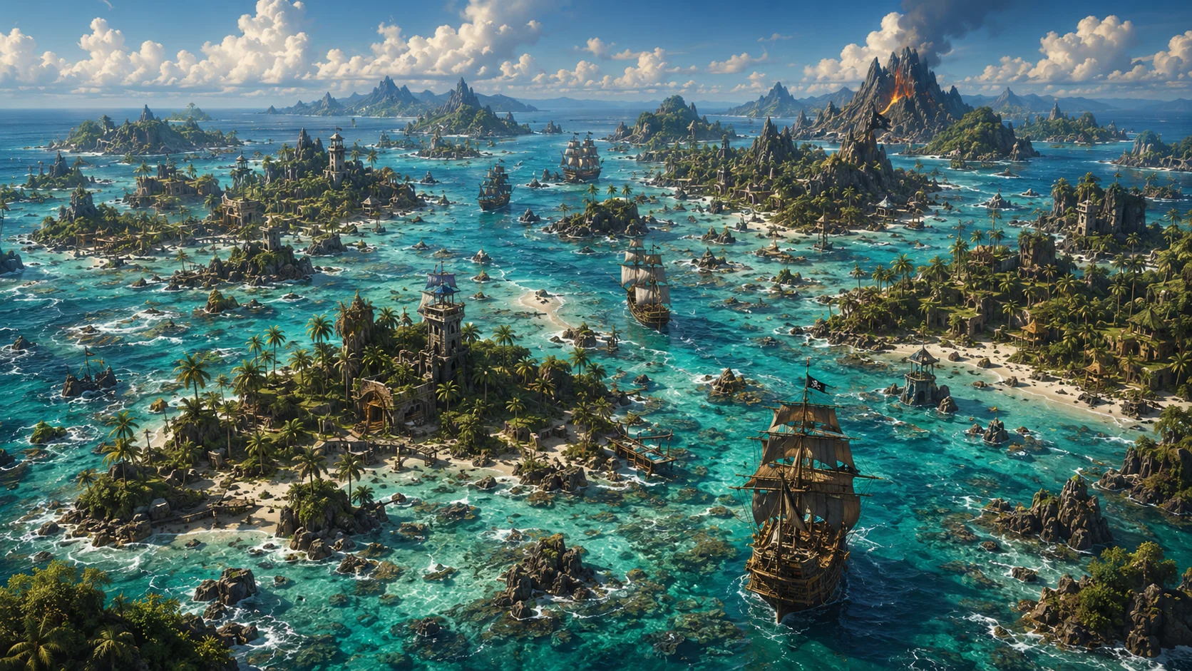 Paths over the turquoise sea