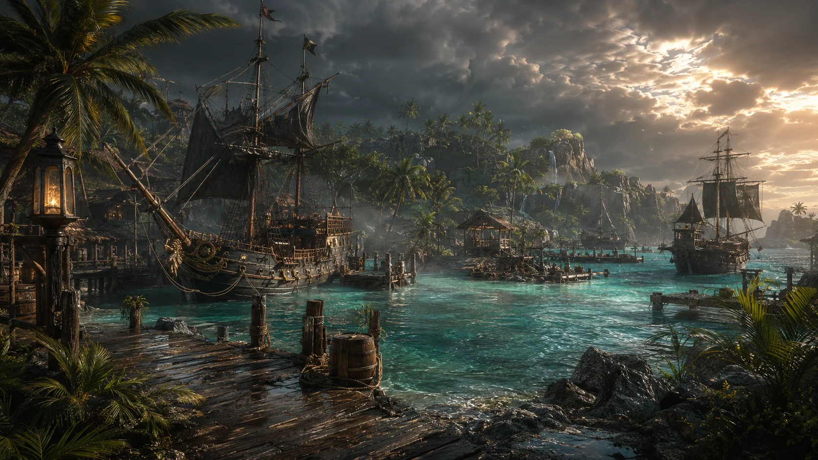 The Harbor Between Palms