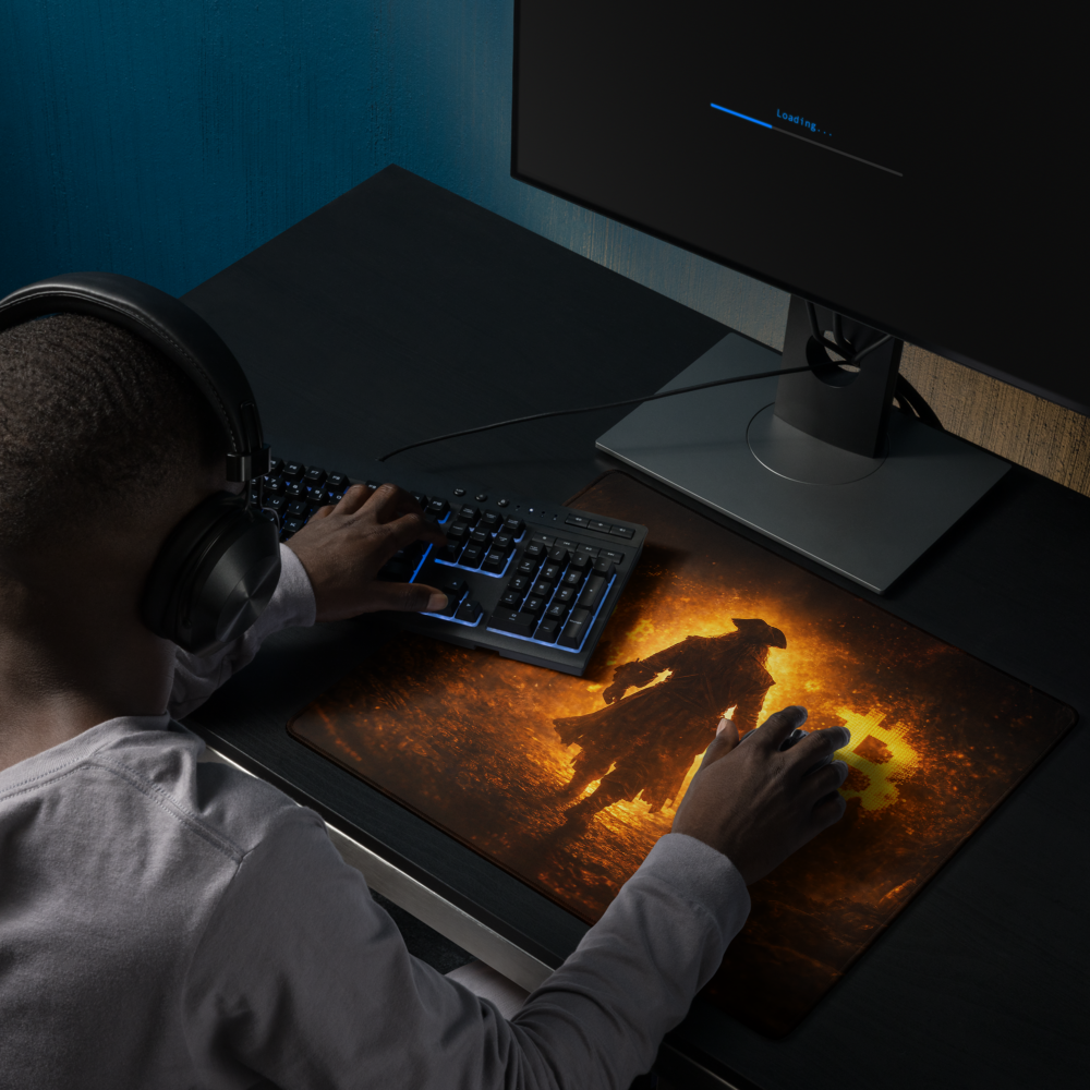Bitcoin Conqueror – Rise Through the Flames Gaming Mouse Pad - Image 10