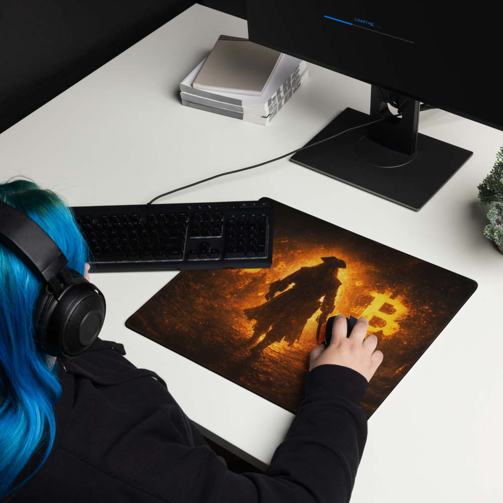 Bitcoin Conqueror – Rise Through the Flames Gaming Mouse Pad - Image 6
