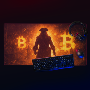 Bitcoin Conqueror – Rise Through the Flames Gaming Mouse Pad