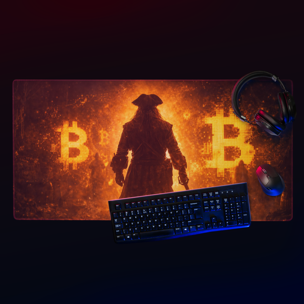 Bitcoin Conqueror – Rise Through the Flames Gaming Mouse Pad