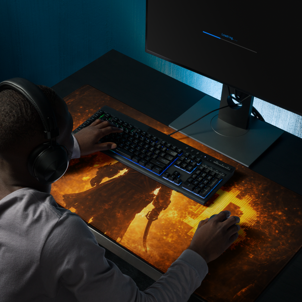 Bitcoin Conqueror – Rise Through the Flames Gaming Mouse Pad - Image 12