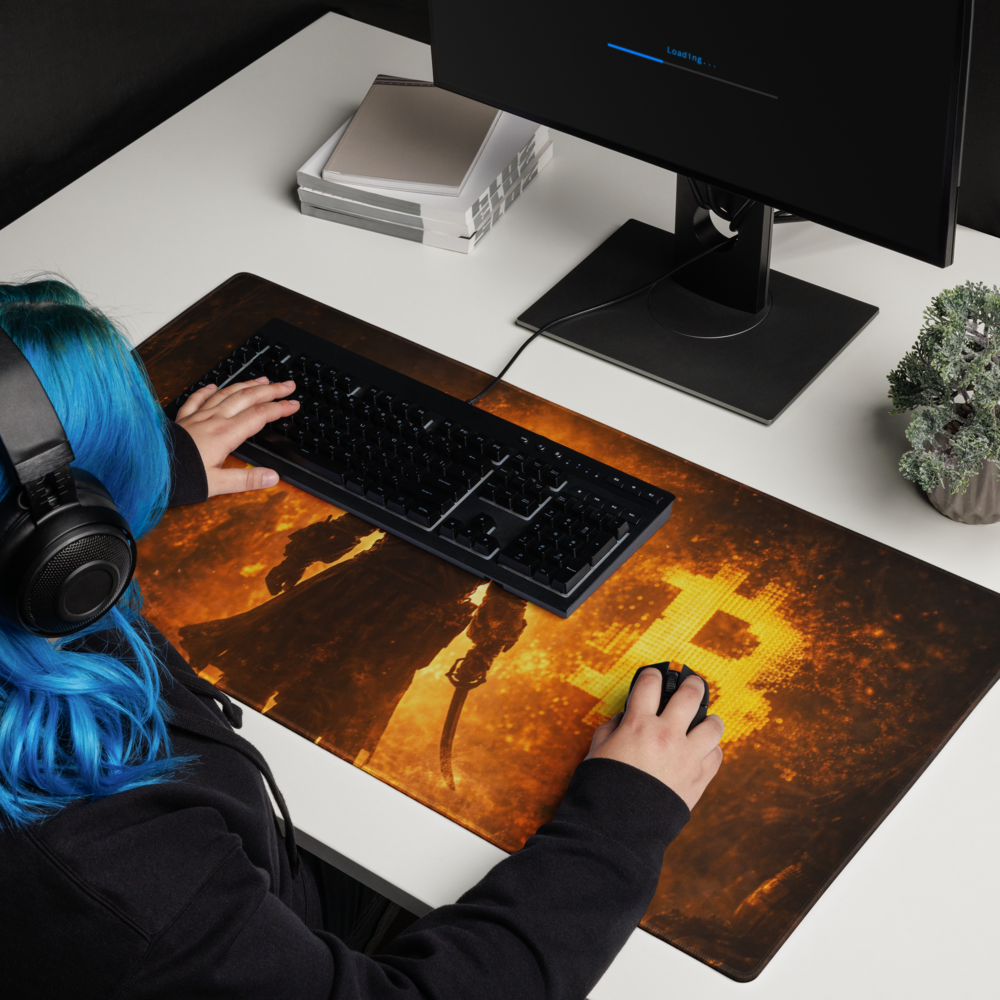 Bitcoin Conqueror – Rise Through the Flames Gaming Mouse Pad - Image 13
